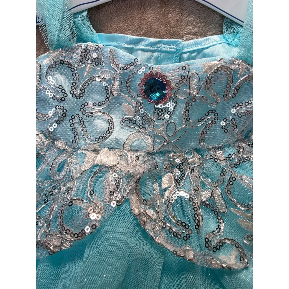 Build-A-Bear Disney Cinderella Blue Sequin Princess Dress and Silver Shoes Set